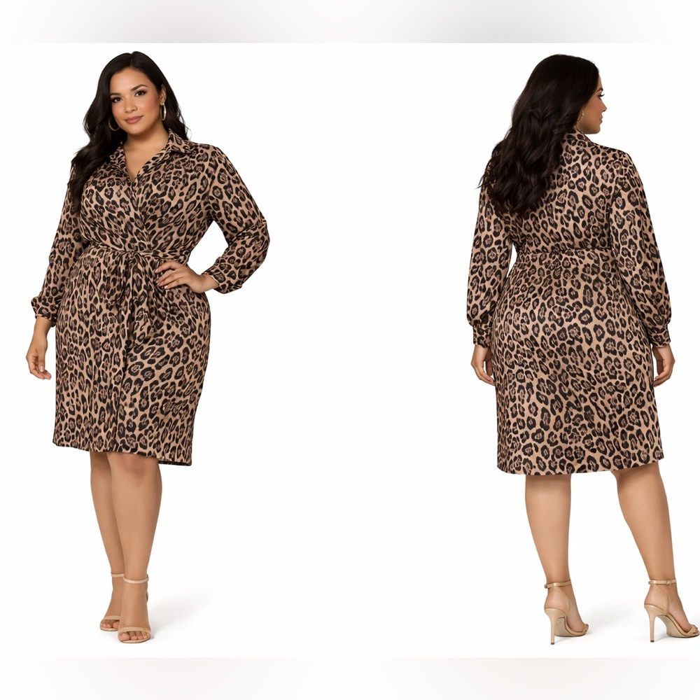 Intempo Leopard Print Wrap Dress – Size 1X